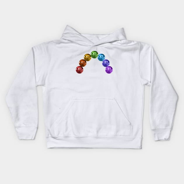 Rainbow Pride Disco Balls Kids Hoodie by Art by Deborah Camp